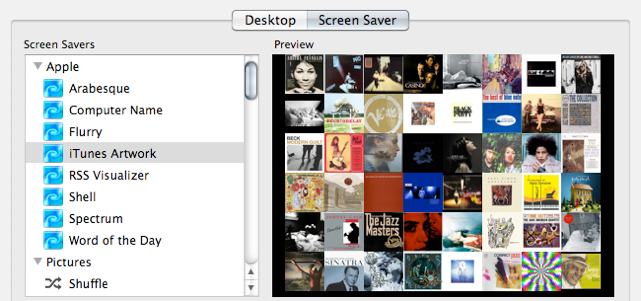 iTunes Bildschirmschoner iTunes Bildschirmschoner