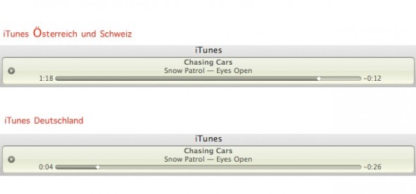 iTunes Songdauer