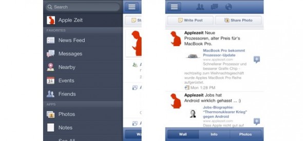 Facebook App Screen